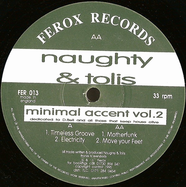 NAUGHTY & TOLIS - Minimal Accent Vol. 2 : 12inch