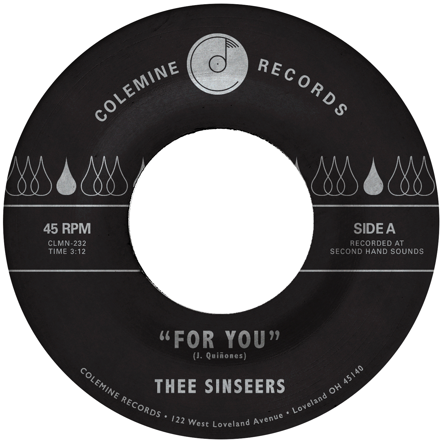 Thee Sinseers - For You / Si Llorarás : 7inch(Blue)