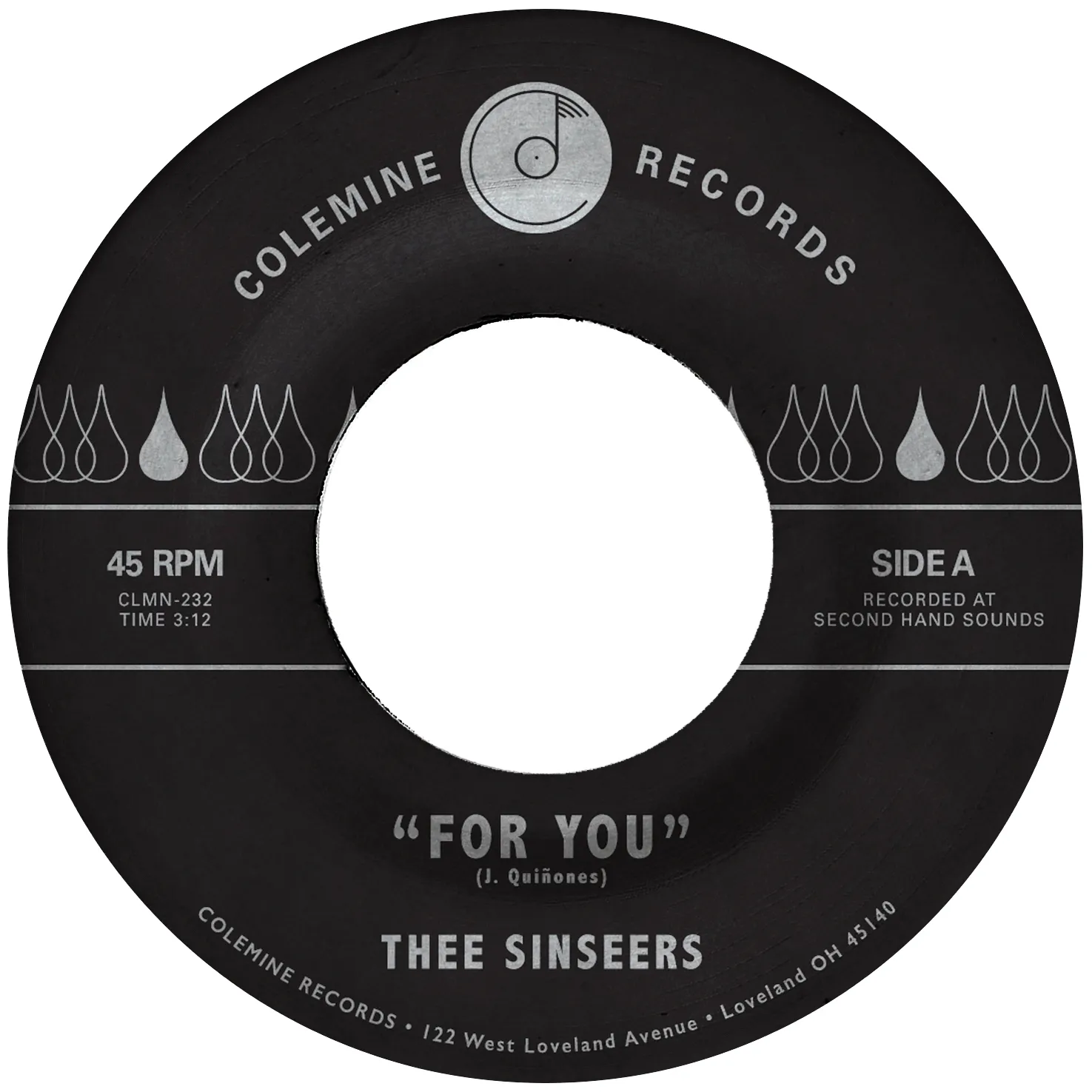 Thee Sinseers - For You / Si Llorarás : 7inch(Blue)