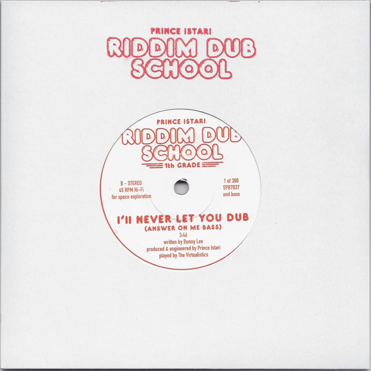 Prince Istari - Riddim Dub School 1st Grade : 7inch