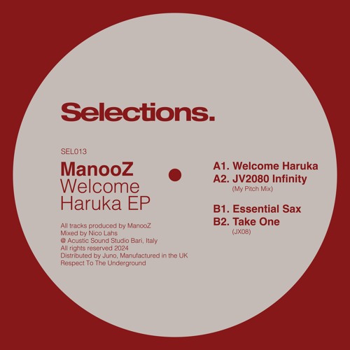 Manooz - Welcome Haruka EP : 12inch