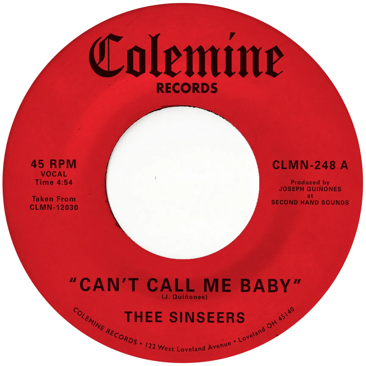 Thee Sinseers - Can't Call Me Baby / Take A Chance : 7inch